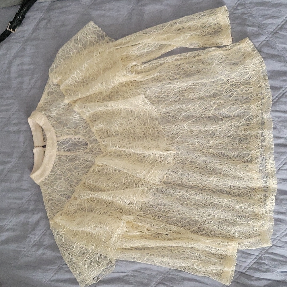 Lace overlay blouse